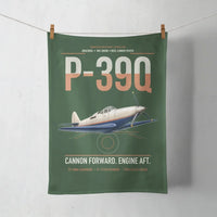 Thumbnail for P-39Q Airacobra design on dark green towel