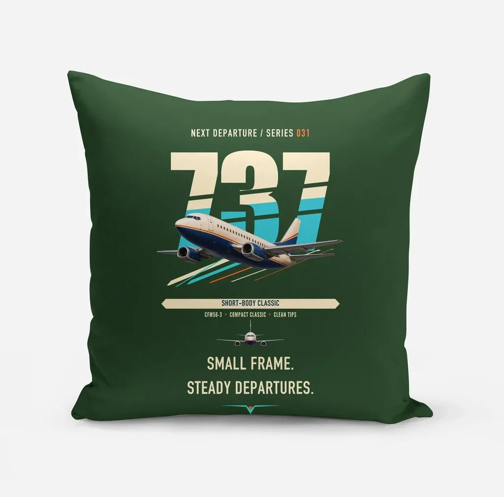 Boeing 737-500 Classic design on dark green pillow