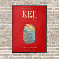 Thumbnail for Keflavik Airport KEF - Canvas Framed - Red