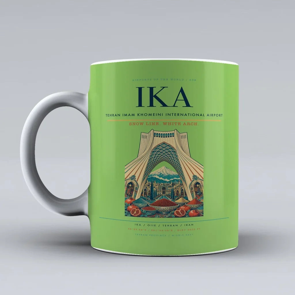 Imam Khomeini International Airport IKA Mug design on light green tehran