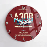 Thumbnail for Airbus A300-600R design on dark red no frame wall clock