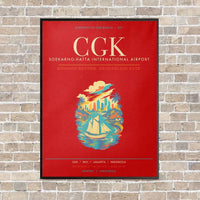 Thumbnail for Jakarta Soekarno-Hatta International Airport CGK - Canvas Framed - Red