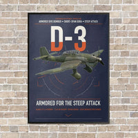 Thumbnail for Junkers Ju 87D-3 vertical canvas print - framed - navy blue background