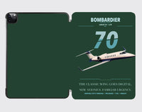 Thumbnail for Bombardier Learjet 70 design on dark green ipad tablet case