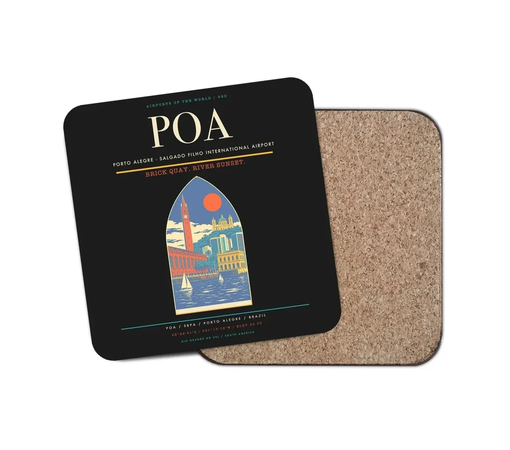 Porto Alegre - Salgado Filho International Airport POA Coaster 1-Piece - Black