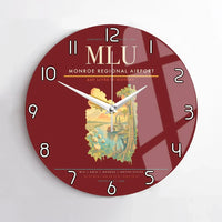 Thumbnail for Monroe Regional Airport (MLU) design on dark red no frame wall clock