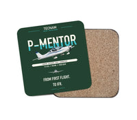 Thumbnail for Tecnam P-Mentor design on dark green 1 piece coaster