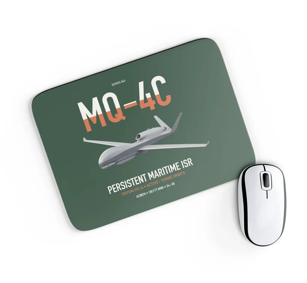 MQ-4C Triton IFC-4 design on dark green rectangle mouse pad