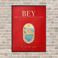 Thumbnail for Beirut Rafic Hariri International Airport BEY - Canvas Framed - Red