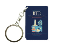 Thumbnail for Baton Rouge Metropolitan Airport (BTR) design on navy blue key chain
