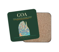 Thumbnail for Genoa Cristoforo Colombo Airport (GOA) design on dark green 1 piece coaster