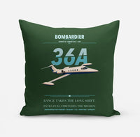 Thumbnail for Bombardier Learjet 36A design on dark green pillow
