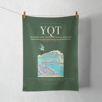 Thumbnail for Thunder Bay International Airport (YQT) design on dark green towel