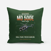 Thumbnail for MD Helicopters MD 500E design on dark green pillow
