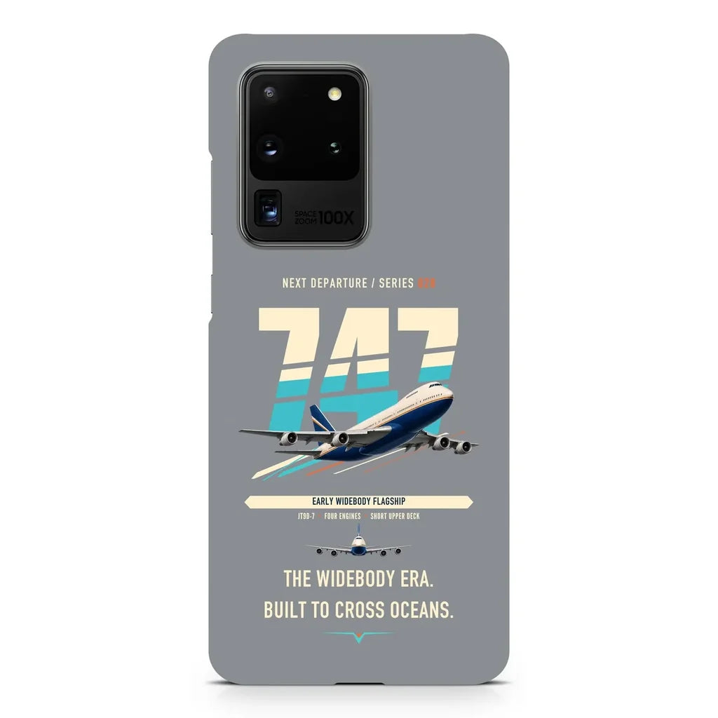 Boeing 747-200B design on samsung case - gray