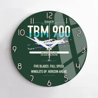 Thumbnail for Daher TBM 900 design on dark green no frame wall clock
