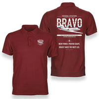 Thumbnail for Cessna Citation Bravo design on red double-side polo t-shirt, double-side print