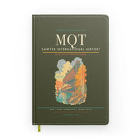 Thumbnail for Sawyer International Airport (MQT) design on green army notebook