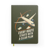 Thumbnail for Every Route Starts With A Clear Plan design on green army notebook