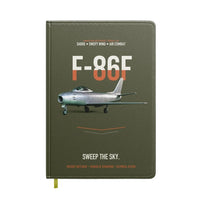Thumbnail for F-86F Sabre Sweep The Sky design on green army notebook