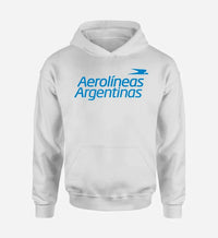 Thumbnail for Aerolineas Argentina logo printed on white hoodie