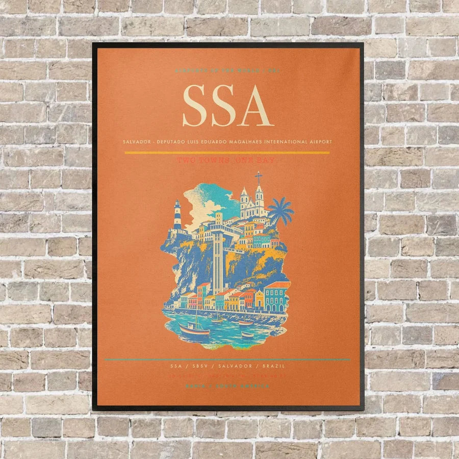Salvador - Deputado Luis Eduardo Magalhaes International Airport SSA - Canvas Framed - Orange