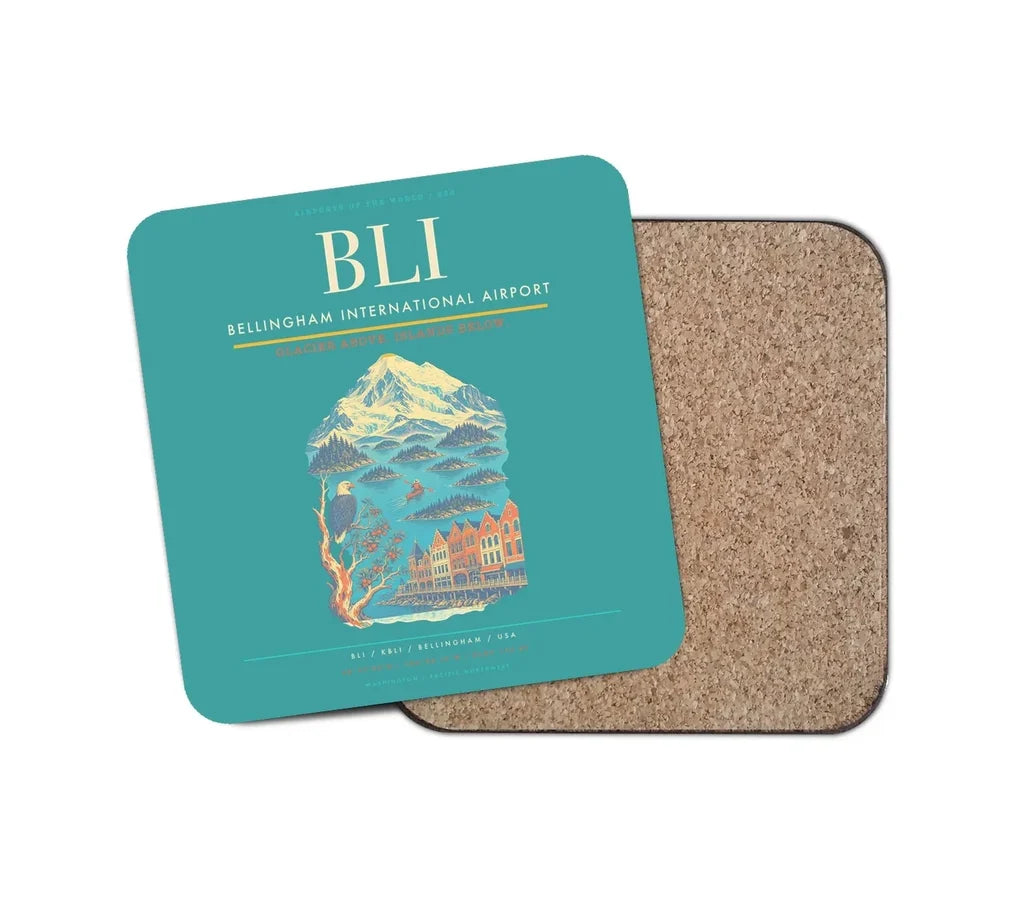 Bellingham International Airport BLI Coaster 1-Piece - Turquoise