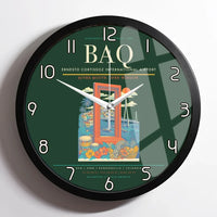 Thumbnail for Ernesto Cortissoz International Airport BAQ Wall-Clock Framed - Dark Green