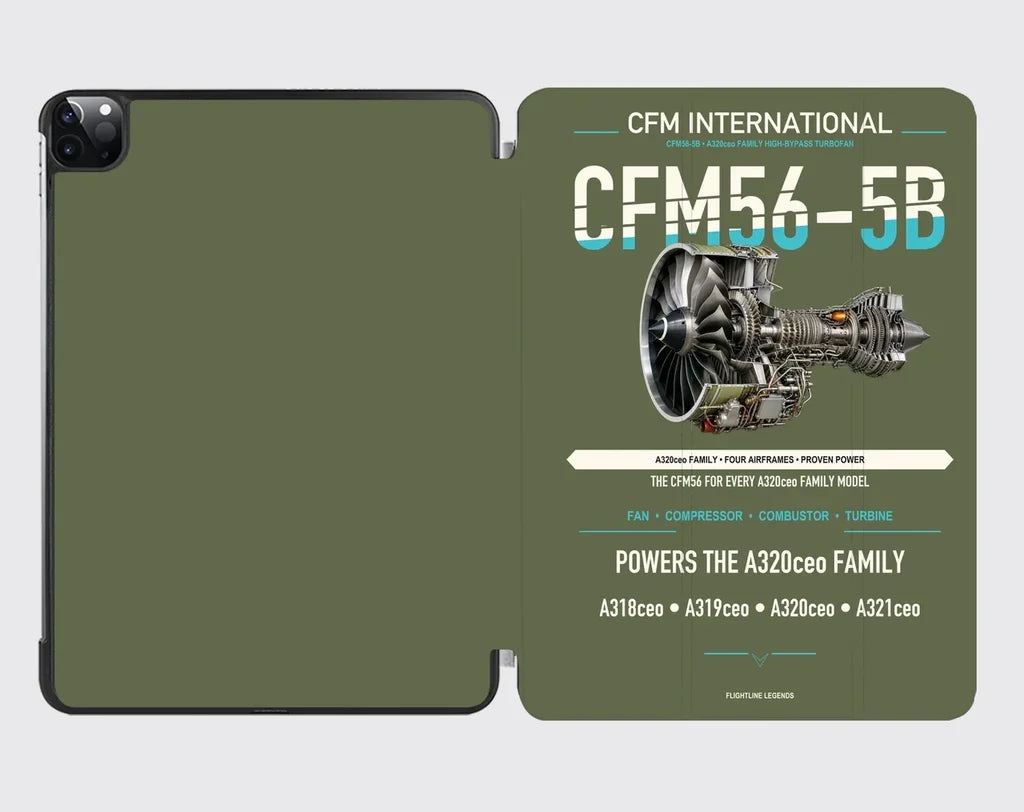 CFM56-5B design on green army ipad tablet case