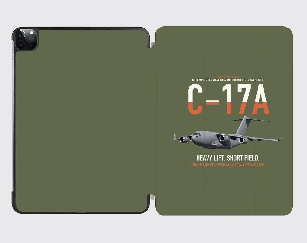 C-17A Globemaster III design on green army ipad tablet case