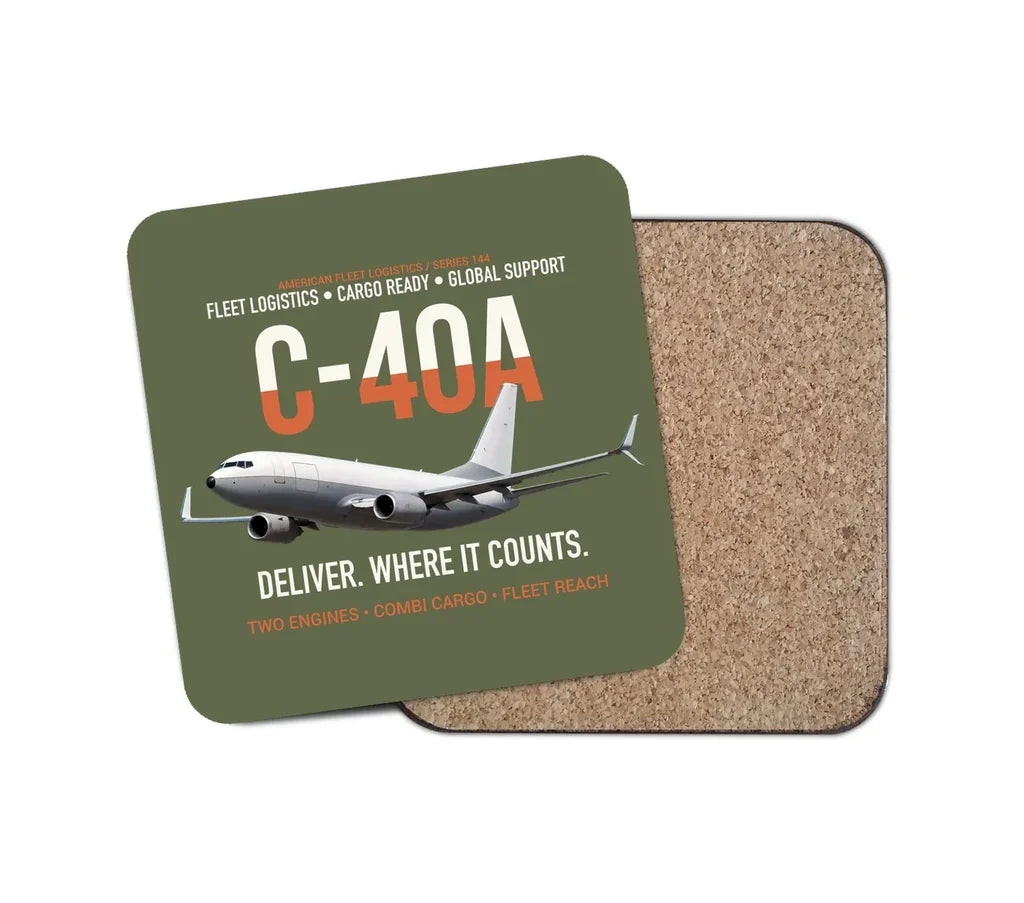 C-40A Clipper Fleet Logistics Ready design on green army 1 piece coaster