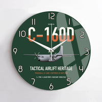 Thumbnail for Transall C-160D design on dark green no frame wall clock