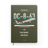 Thumbnail for Douglas DC-8-63 design on green army notebook