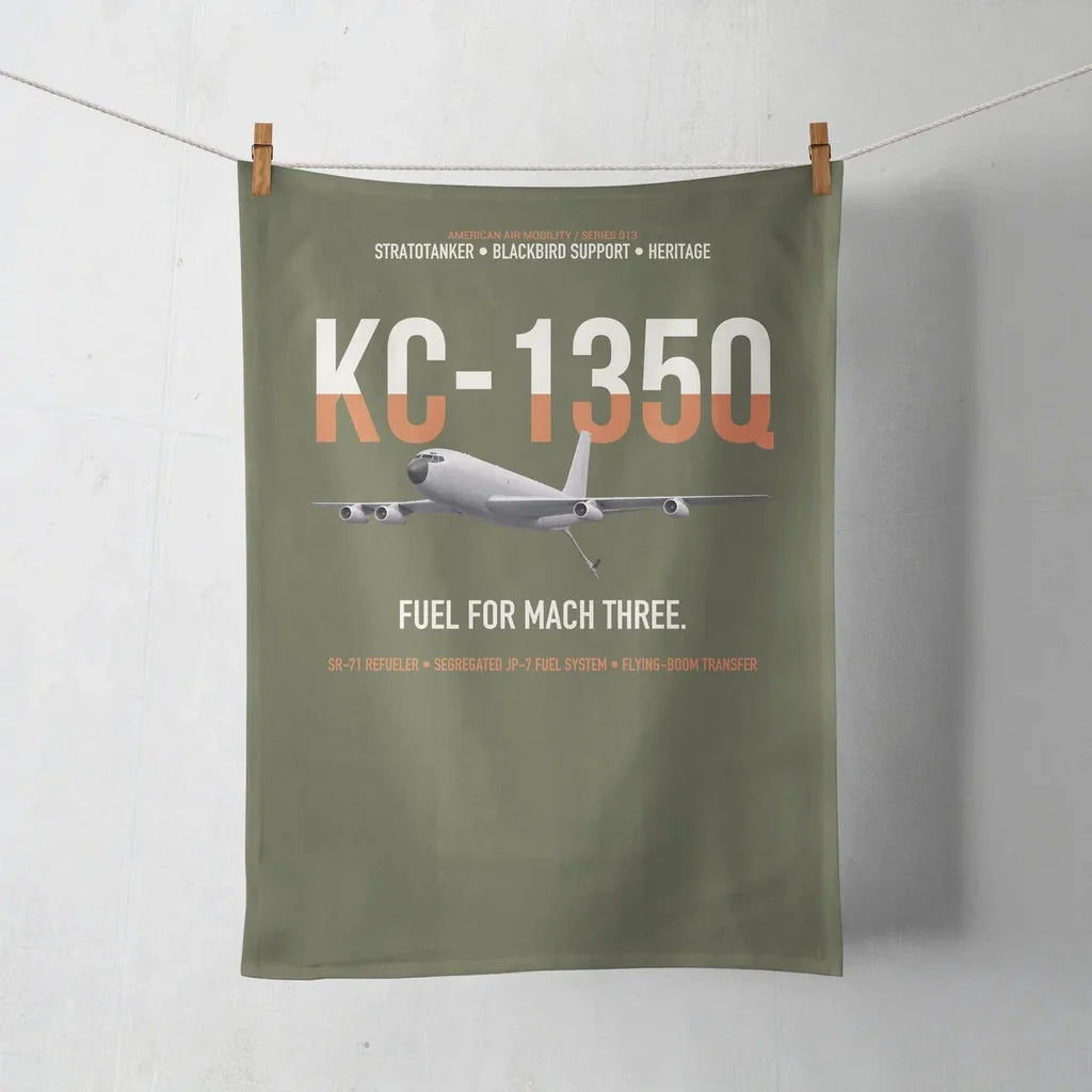 KC-135Q Blackbird Tanker design on green army towel