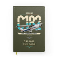 Thumbnail for Cessna 182 Skylane design on green army notebook