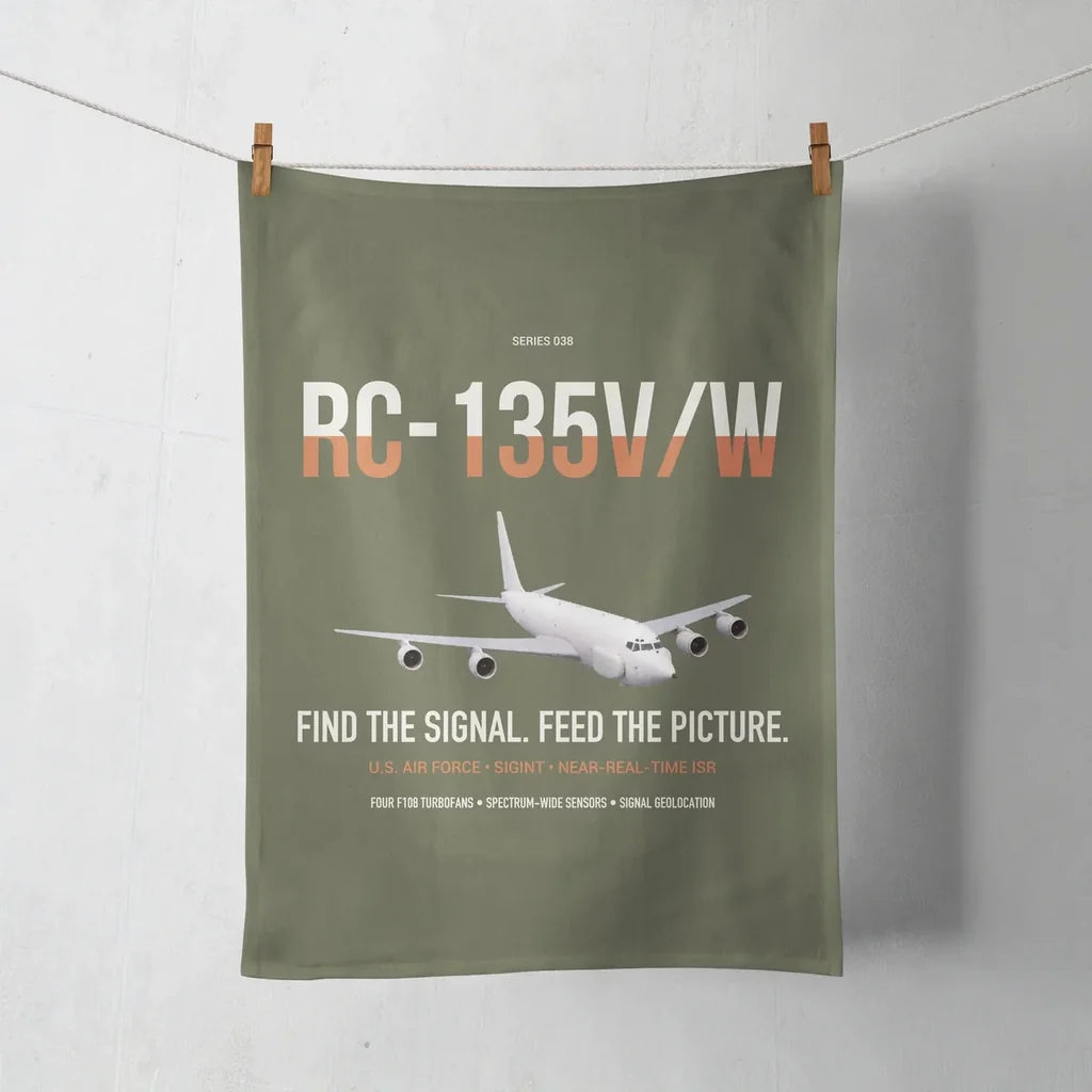 RC-135V W Rivet Joint design on green army towel