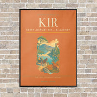 Thumbnail for Kerry Airport KIR — Killarney vertical canvas print - framed - orange background