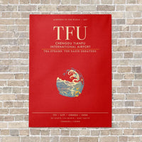Thumbnail for Chengdu Tianfu International Airport TFU - Canvas Framed - Red