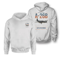 Thumbnail for A-26B Invader design on white double-side hoodie