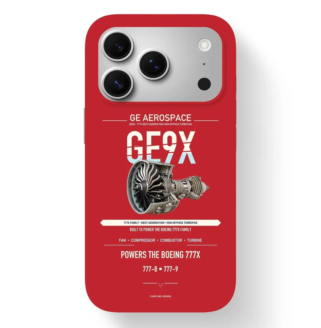 GE9X Case design on red iphone case