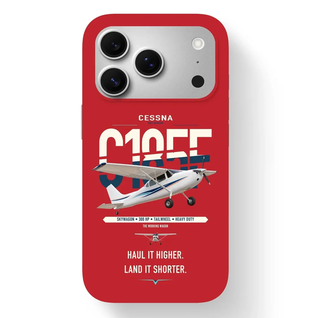 Cessna A185F Skywagon design on red magsafe iphone case, for iPhone 17 Pro