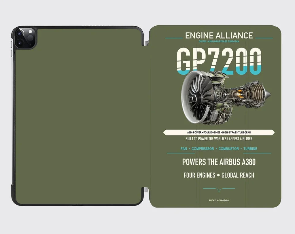 GP7200 design on green army ipad tablet case