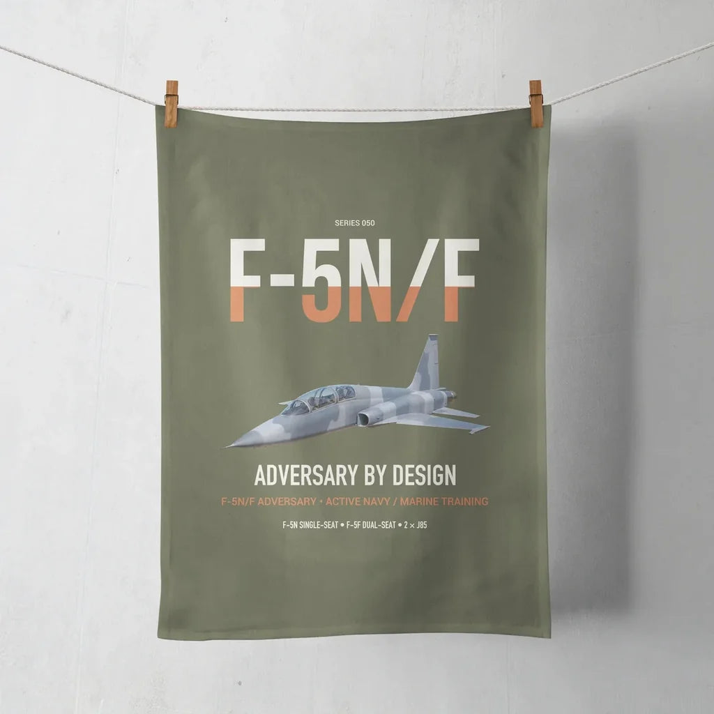 F-5N F Adversary design on green army towel
