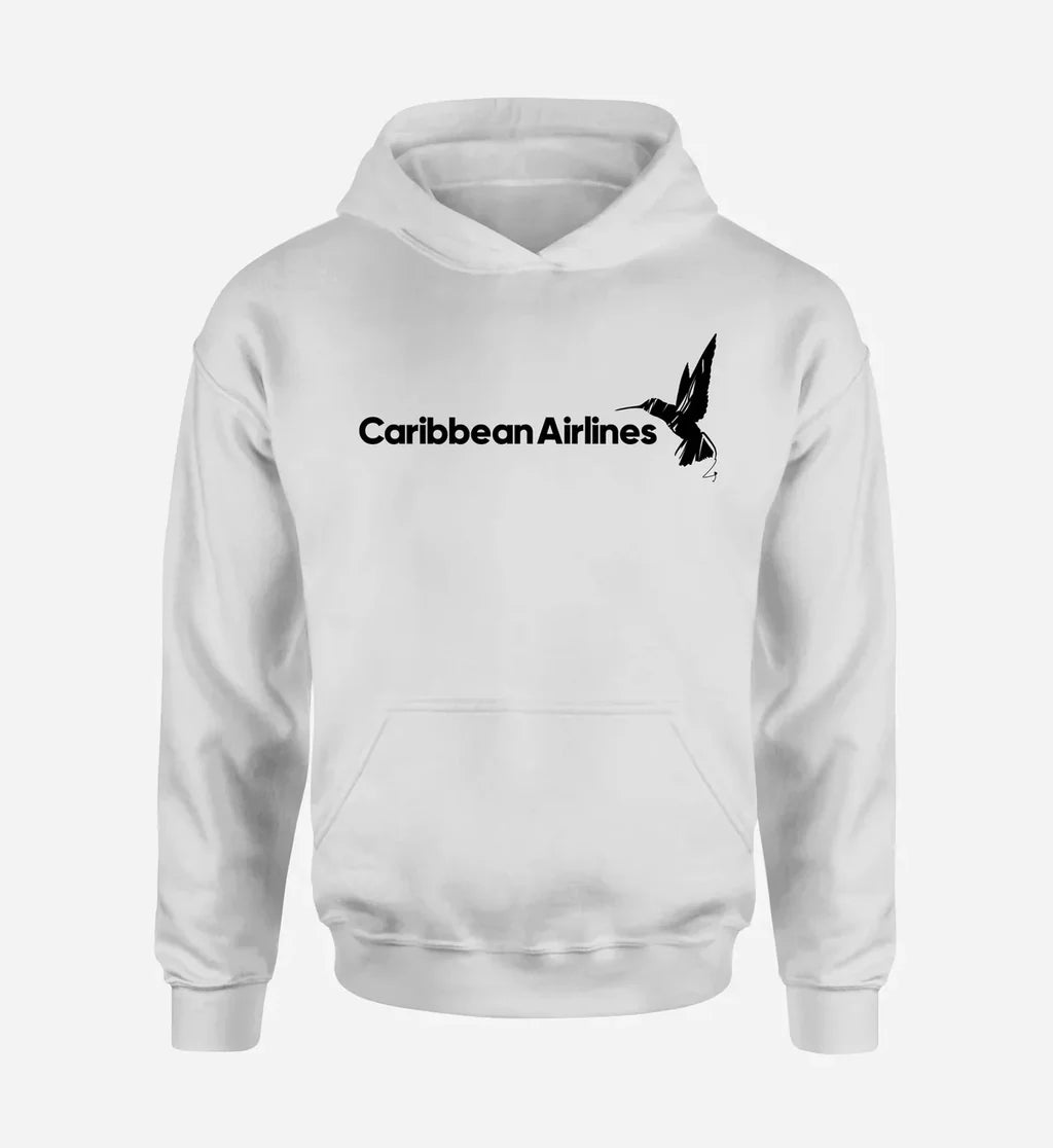 Caribbean Airlines logo printed on white hoodie