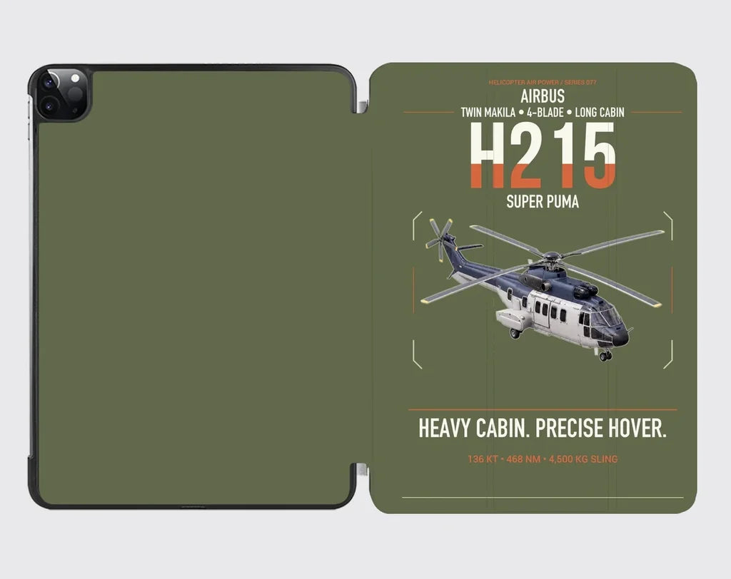 Airbus H215 design on green army ipad tablet case