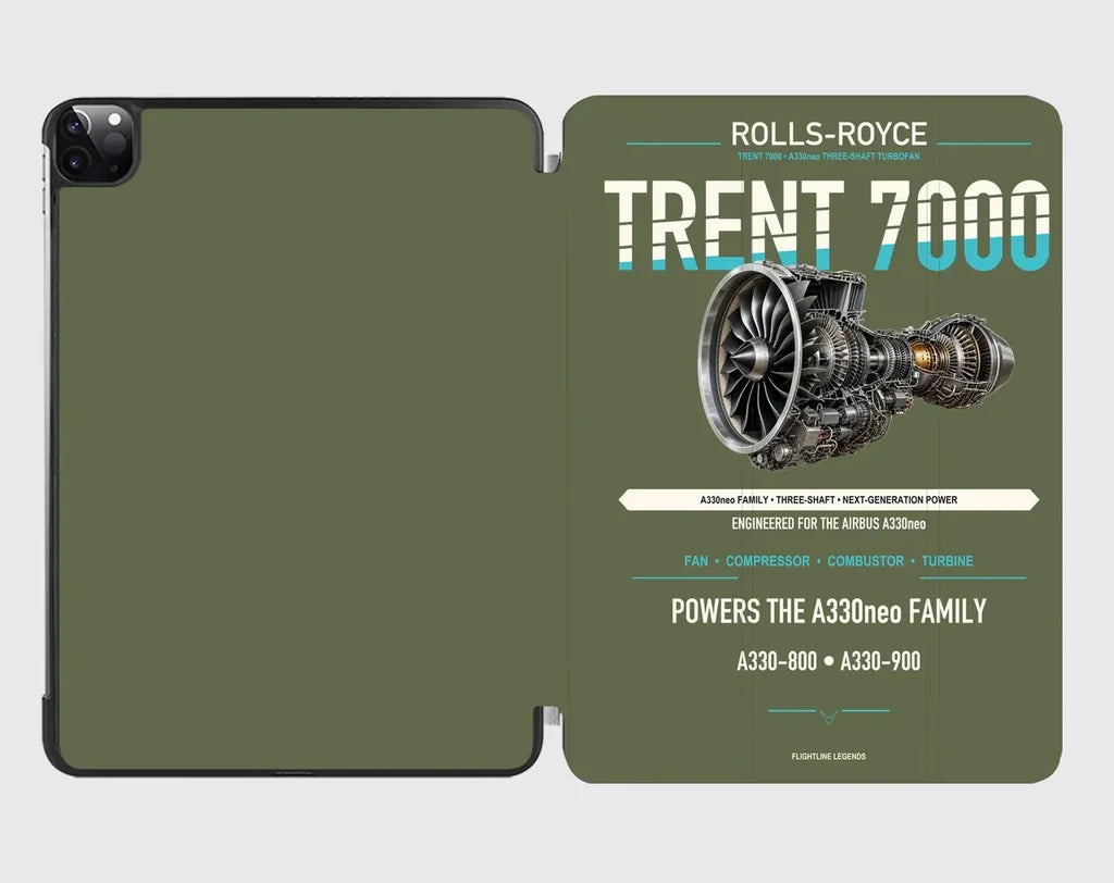 TRENT 7000 design on green army ipad tablet case
