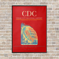 Thumbnail for Cedar City Regional Airport CDC - Canvas Framed - Red