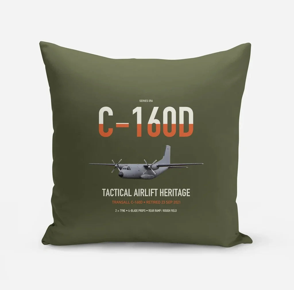 Transall C-160D design on green army pillow