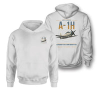 Thumbnail for A-1H Skyraider design on white double-side hoodie