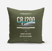 Thumbnail for Bombardier CRJ200 design on green army pillow